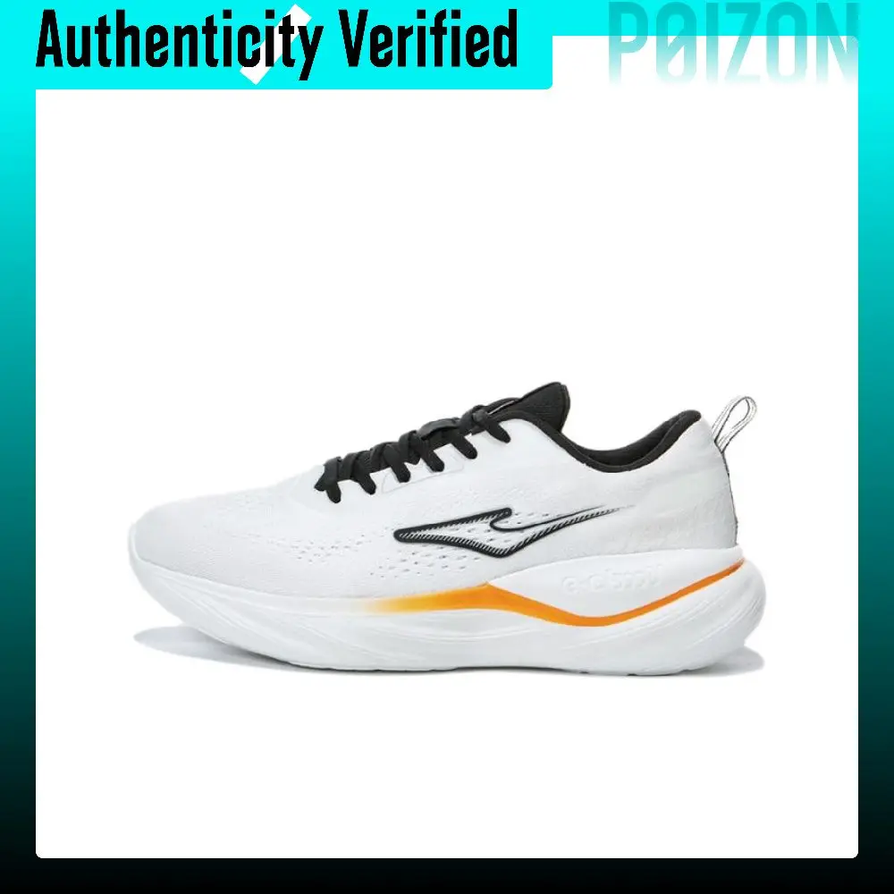 Erke Slip Resistant Cushioning Low top Running Shoes Men's White Black Orange 11124214058//