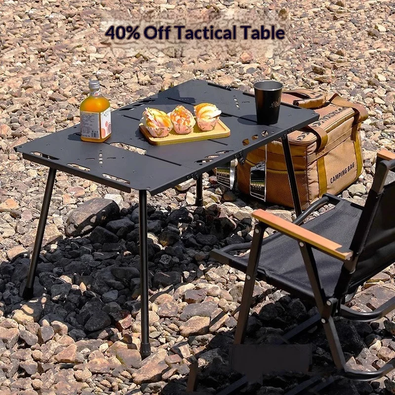 

Foldable Aluminum Tactical Table With Spider Stove For Outdoor Cooking, Picnics, Camping