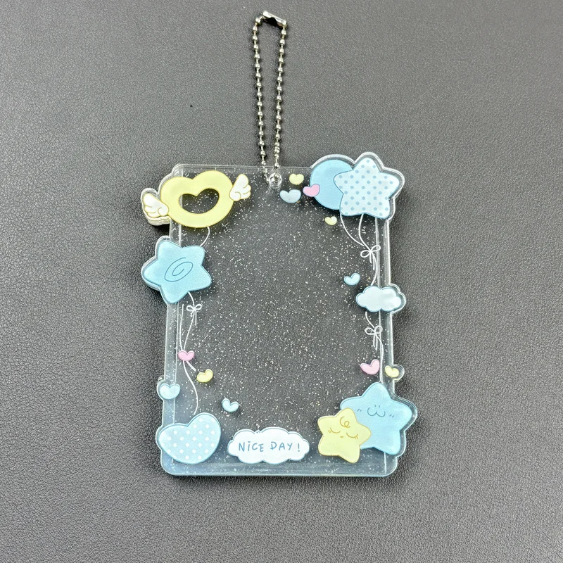 حامل بطاقات لامع شفاف من الأكريليك لقلادة عرض تخزين بولارويد مقاس 3 بوصة لصور أيدول #5