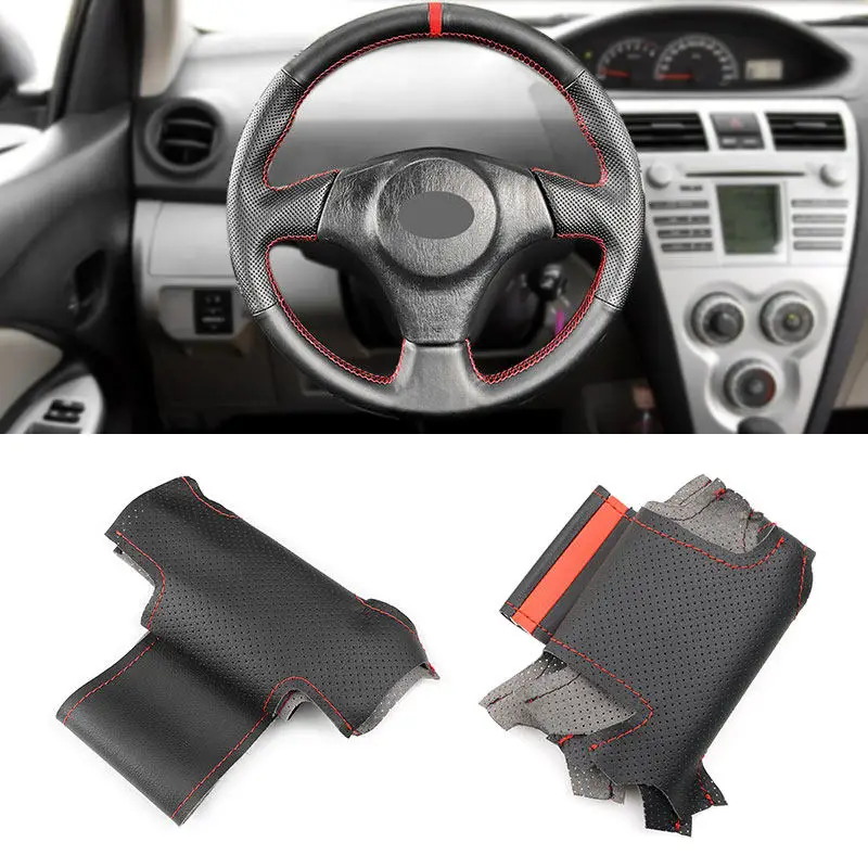 Car Steering Wheel Cover Leather Trim For Toyota Corolla (US) Matrix 2003-2008 RAV4 Celica 1998-2005 Lexus IS200 300 1999-2005