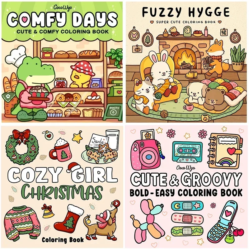 Christmas Coloring Book- COZY FRIENDS Coloring Book for Adults and Teens Featuring Adorable Creepy Creatures for Halloween Gifts