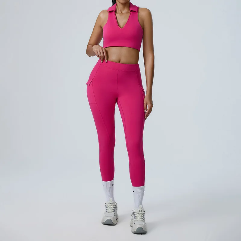 Sexy Crisscross Back Sports Bra & High-Waisted Quick-Dry Yoga Pants Set Butt-Lifting Gym Leggings with Breathable Fabric Workout