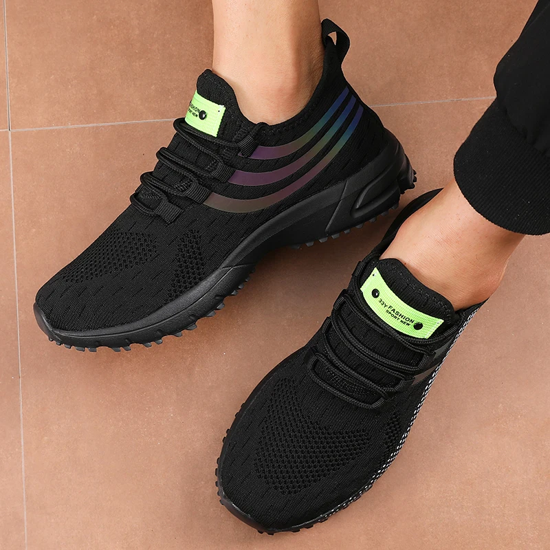 Men's Unisex Solid Color Design Walking Shoes Fiber Low Cut Sports Shoes Urban Fashion Casual Black and White Training Shoes
