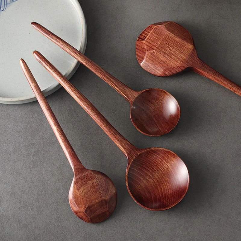 Cucchiaio di legno giapponese utensili da cucina manico lungo cucchiaio di riso secco accessori da cucina in legno per uso domestico cucchiaio di