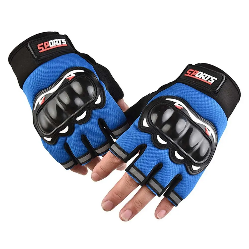 

Gears Shock Absorbed Non-slip Riding Fingerless Mittens Half Finger Motorcycle Gloves Hard Knuckles Hand Gloves Man Gloves