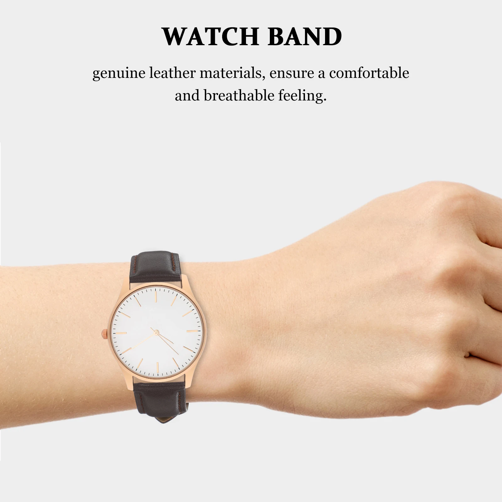 

Universal 22Mm Cowhide Strap For Smart Adjustable Durable Replacement Gift Band Bracelet Watchband Wristband For