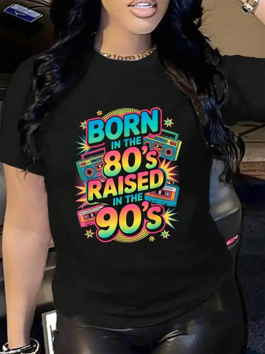 100% Cotton 80's Made 90's Hip Hop Raised Apparel T-Shirt Unisex Classic Comfort Tee Tops Oversized Crew Neck T Shirts