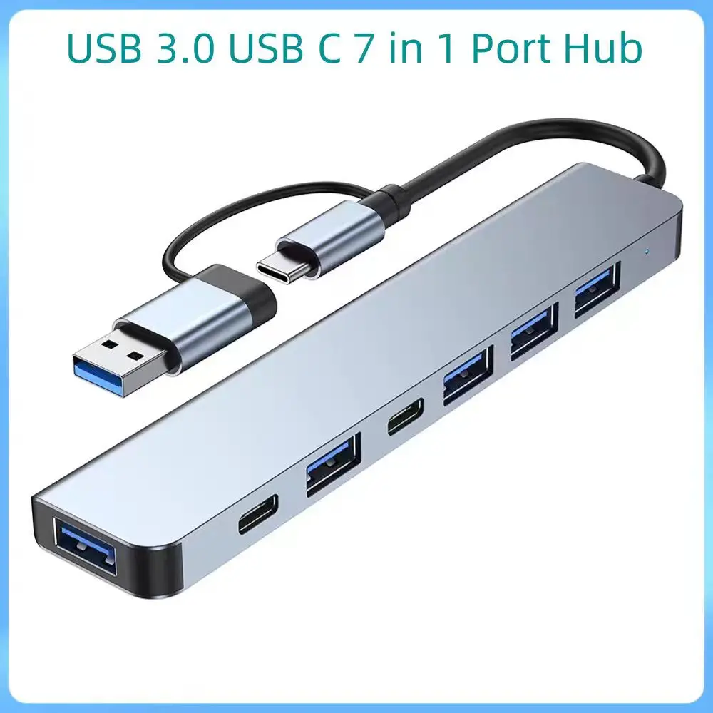 Type-c Docking Station 7-in-1 Usb Hub Is Suitable For Huawei Macbook Notebook Expansion