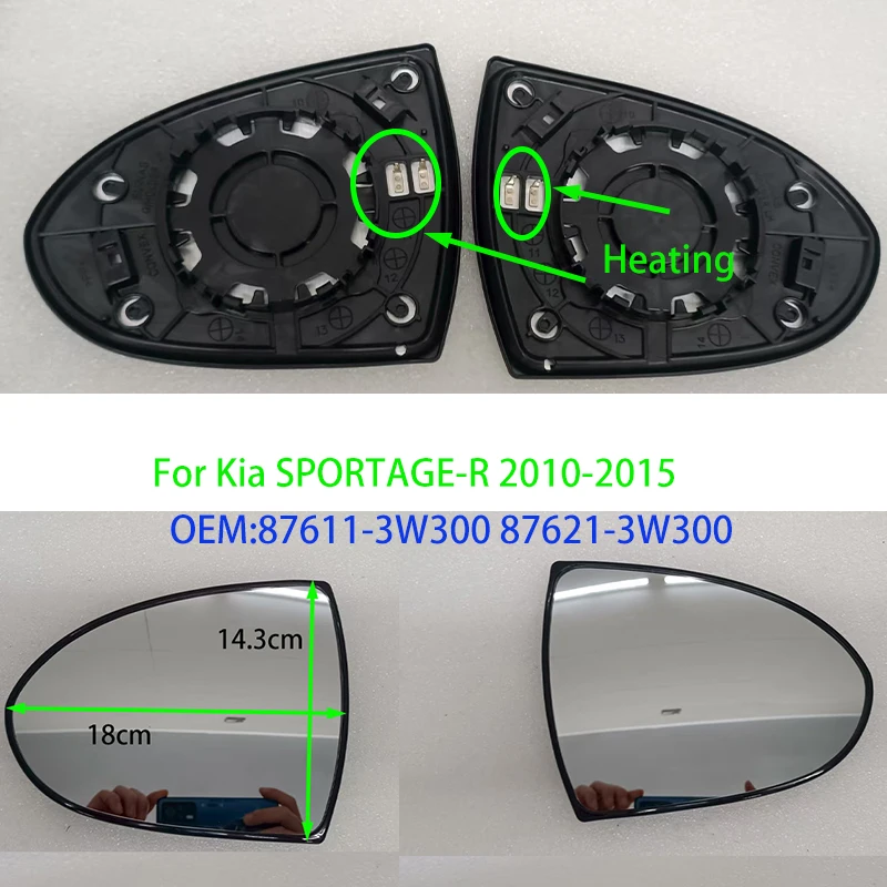 

Для Kia SPORTAGE-R 2010-2015 Автомобильное зеркало заднего вида с подогревом Автомобильное зеркало 87611-3W300 87621-3W300