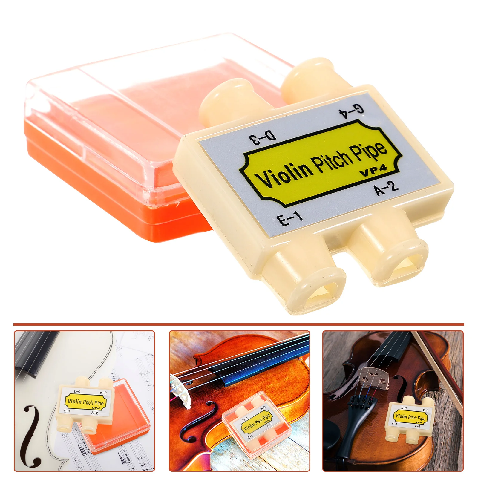 

Four-tube Violin Tuner Portable Plastic Sound Proofreader Musical Instruments Size Sturdy Accurate