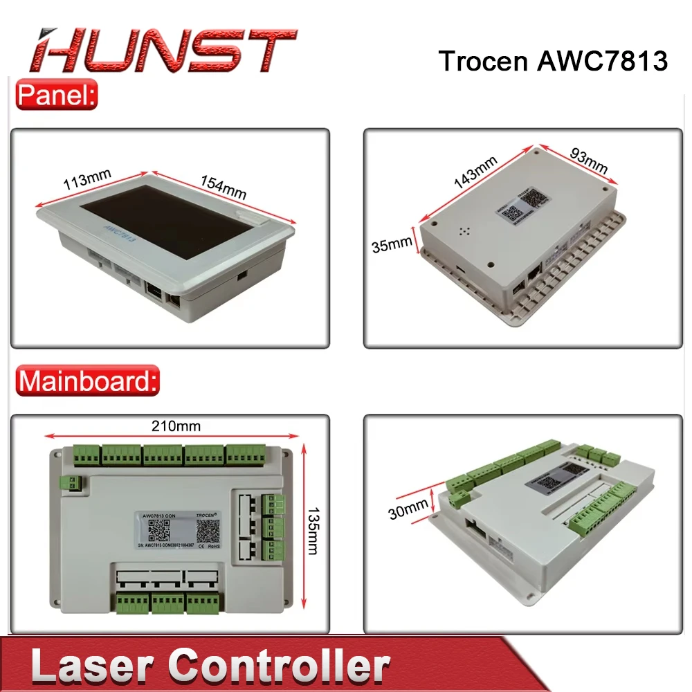 HUNST Trocen AWC7813 Co2 Laser Controller DSP Control System DIY Laser Control Replace AWC608 AWC708 6442G 6445G