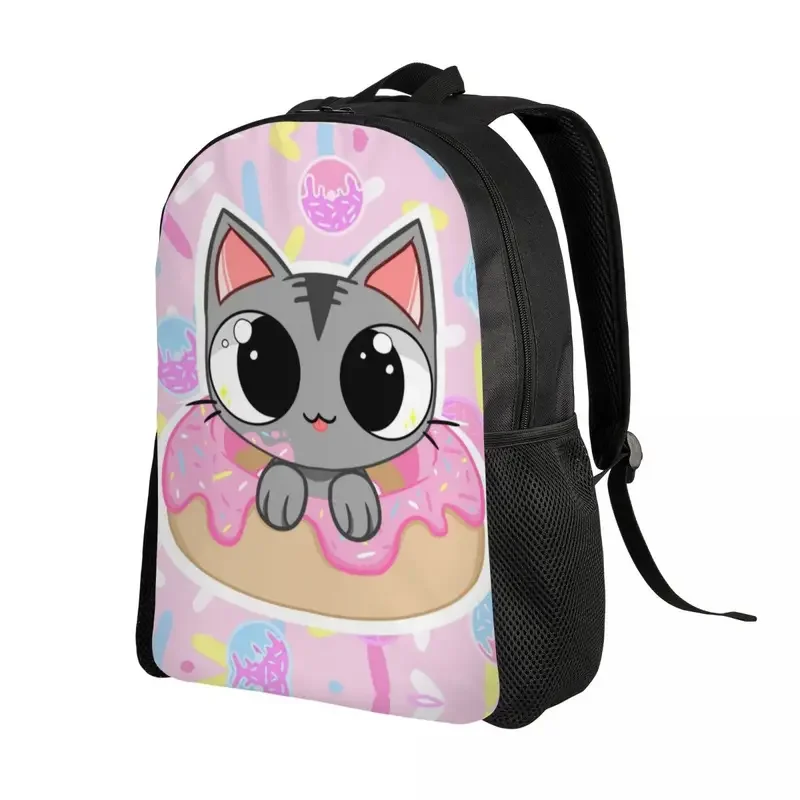 Mochila Criativa Bonito Personalizado Gato para Faculdade, Casual Bookbag para Mulheres e Homens