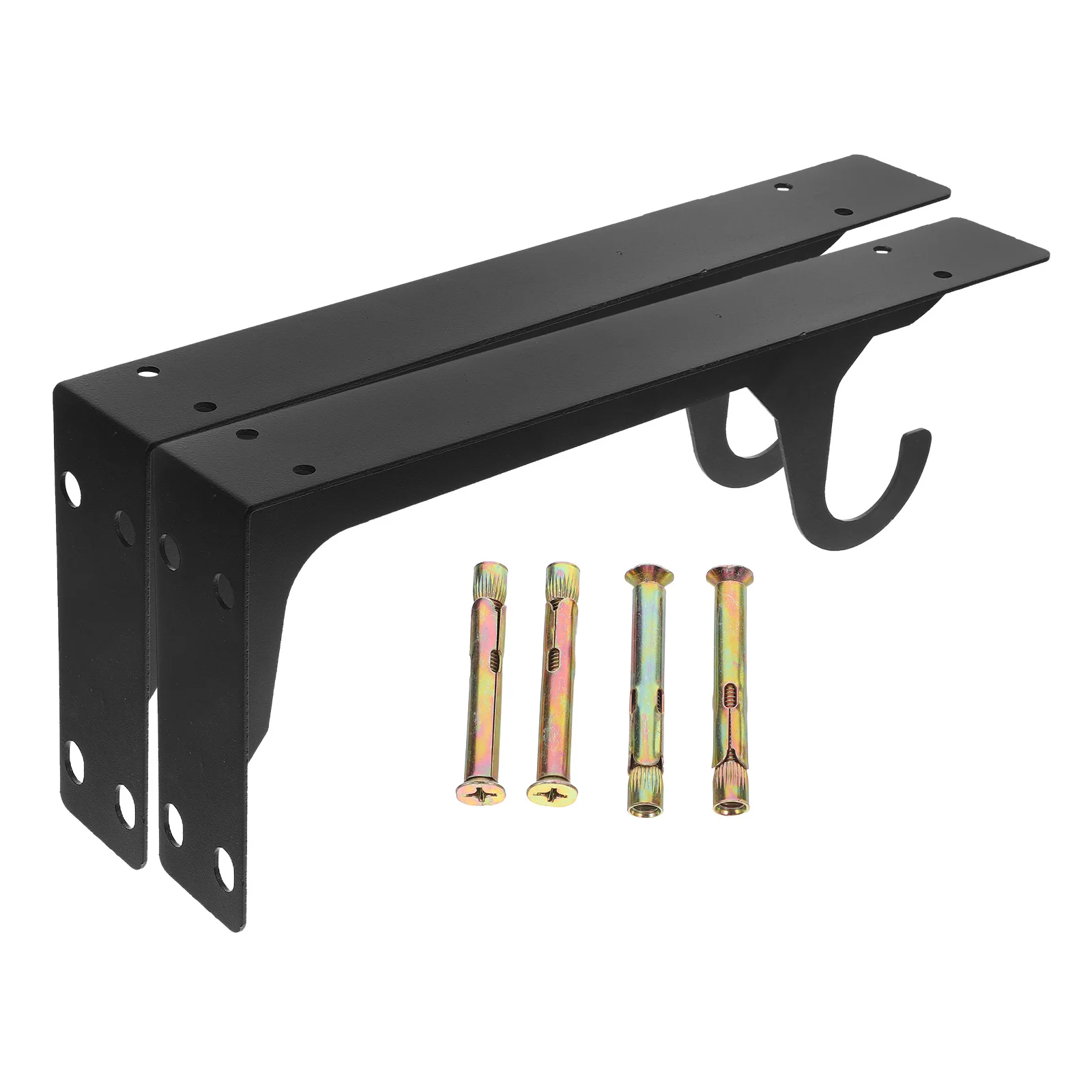 1 زوج الثقيلة خزانة قضيب قوس الثلاثي الجرف دعم هوك الحائط رف معلق حامل الرف للمطبخ #2