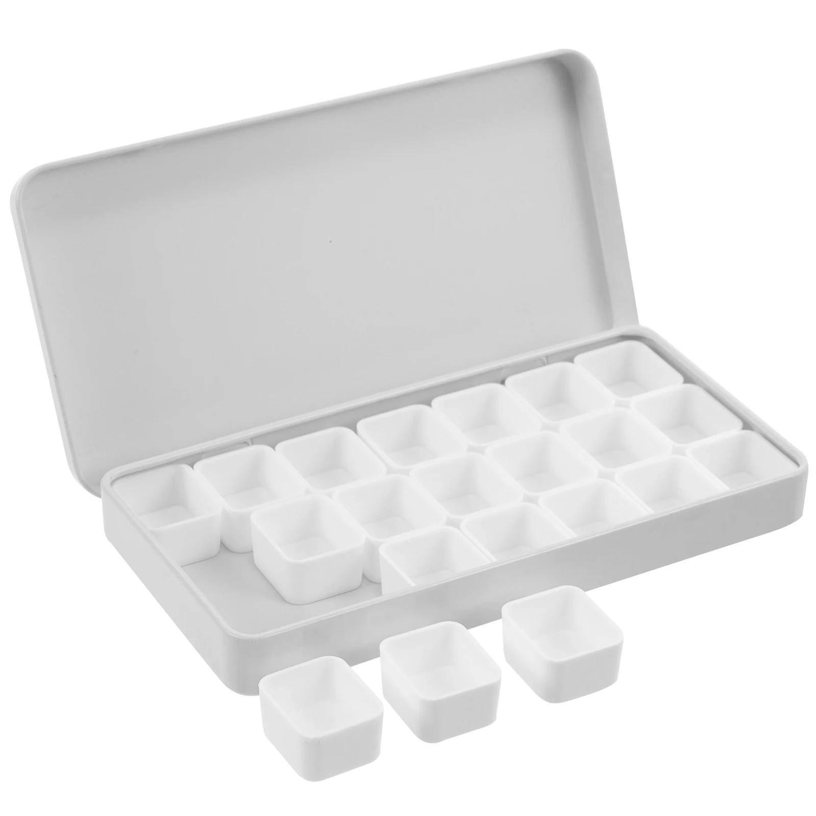 

Watercolor Paint Box 21 Compartments Metal Palette Portable Pigment Mixing Container Empty Storage for Artists Students Kids
