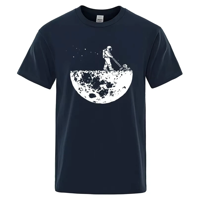 Summer Men T-shirt High Quality Cotton Blend Funny Lunar Cleaner Printing Casual Cool Loose O-neck Male Soft Tshirt Hip HopTees