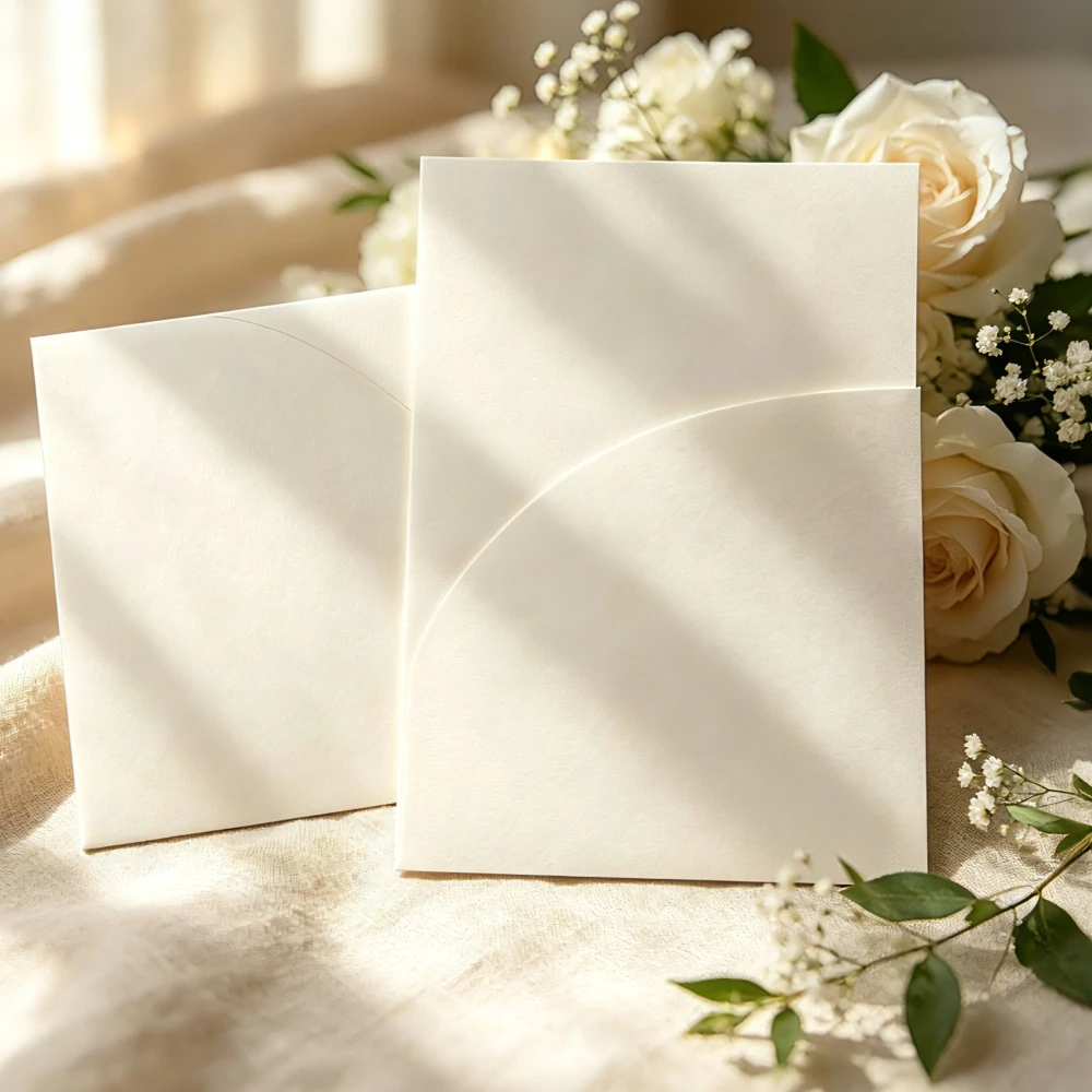 12-60pcs Pocket For Wedding Invitation Card,18x13cm Goldfoil Formal Event Wedding Party Cards Sleeve(Outside Cover Only)