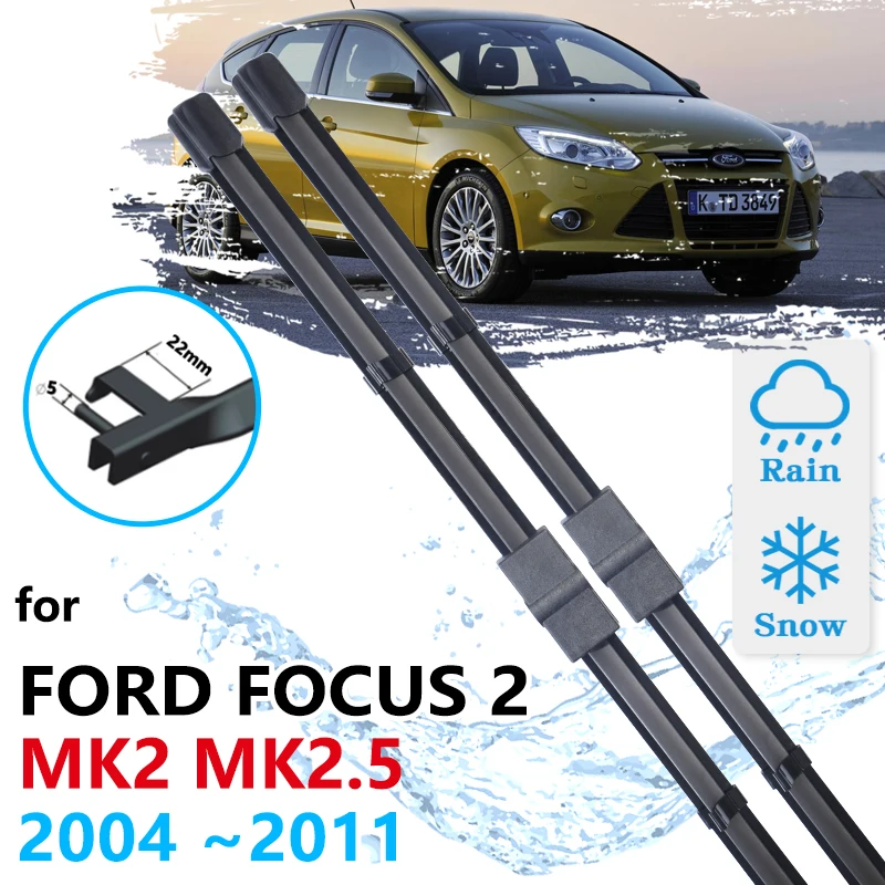 Car Front Wiper Blades for Ford Focus 2 2004 2005 2006 2007 2008 2009 2010 2011 MK2 MK2.5 2.5  Windscreen Windshield Accessories