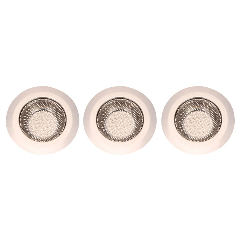 Aço inoxidável cozinha pia coador, dreno filtro, grande aro largo, 4.5 ", 3 Pack