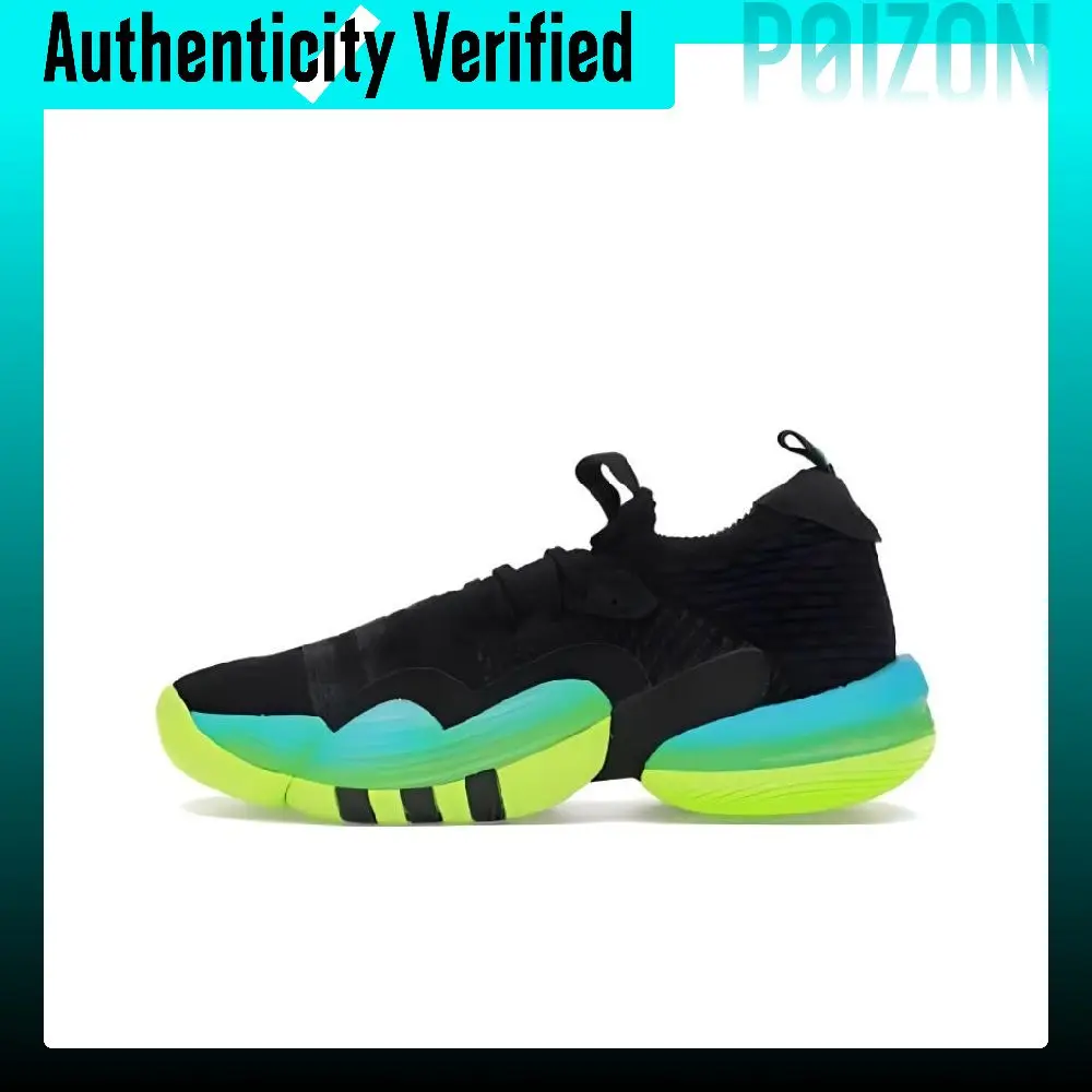 Adidas Trae Young 2.0 Slip Resistant Abrasion Resistant Low top Basketball Shoes Men's Black Green HO6473