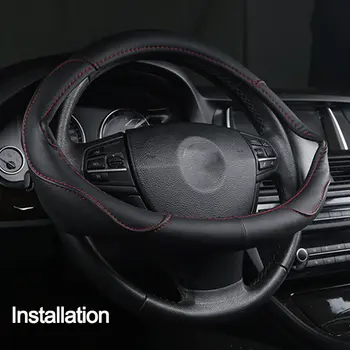 Potah na volant auta pro Peugeot 107 206 207 307 408 508 kulatý automatický volant 10 nejlepší prodej kryt volantu pro Peugeot 206 - №9