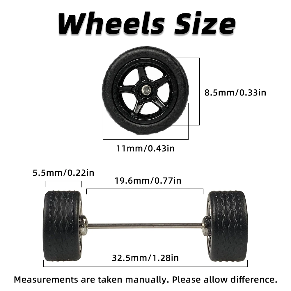 1:64 Scale Model Cars Modified Wheels Various Colors Five spokes  Wheels Model Car Modification Accessories 10.8mm