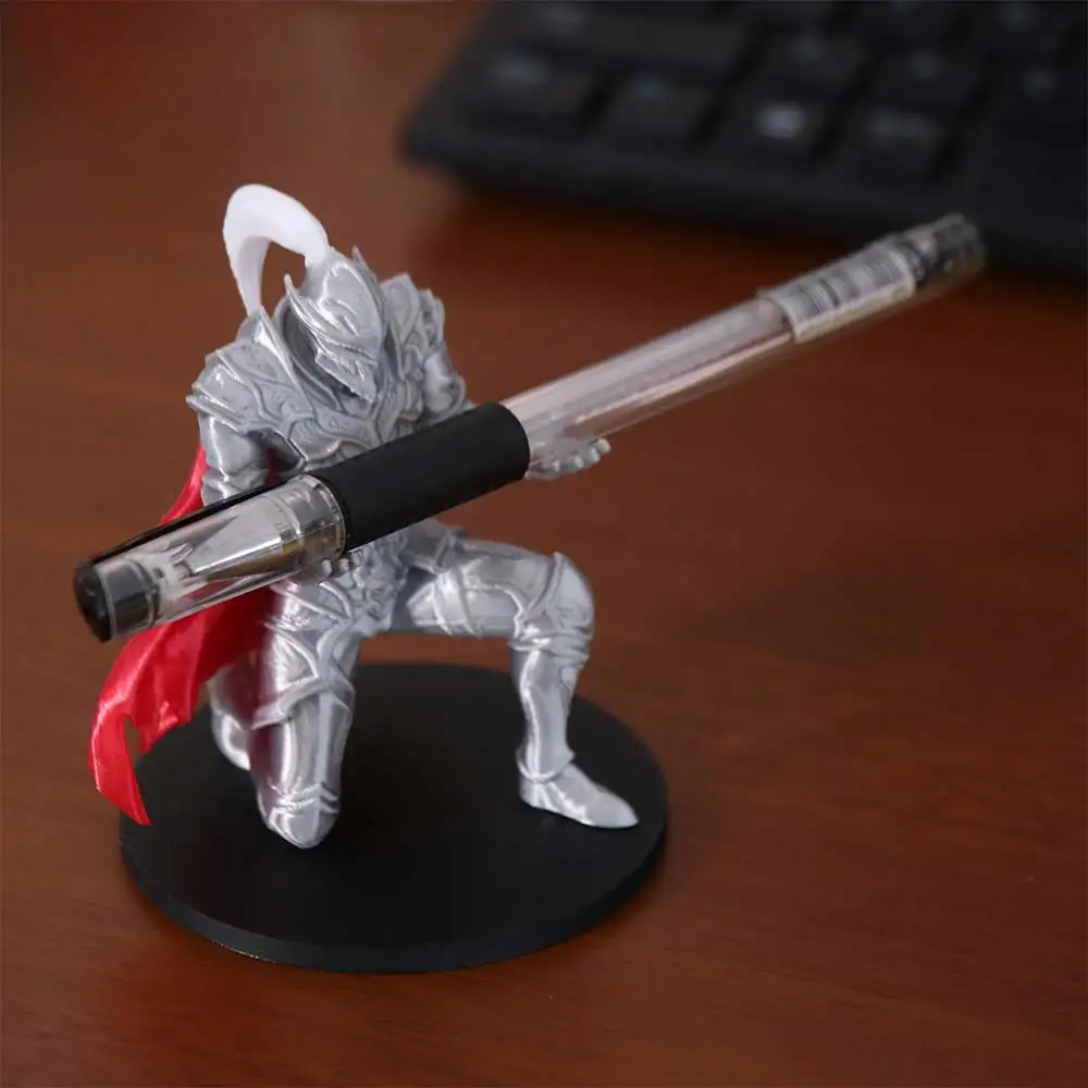 Funny 3D Printed Knight Pen Holder Unique Plastic Creative Pen Stand Multi-functional Warrior Desk Organizer Cool Gift