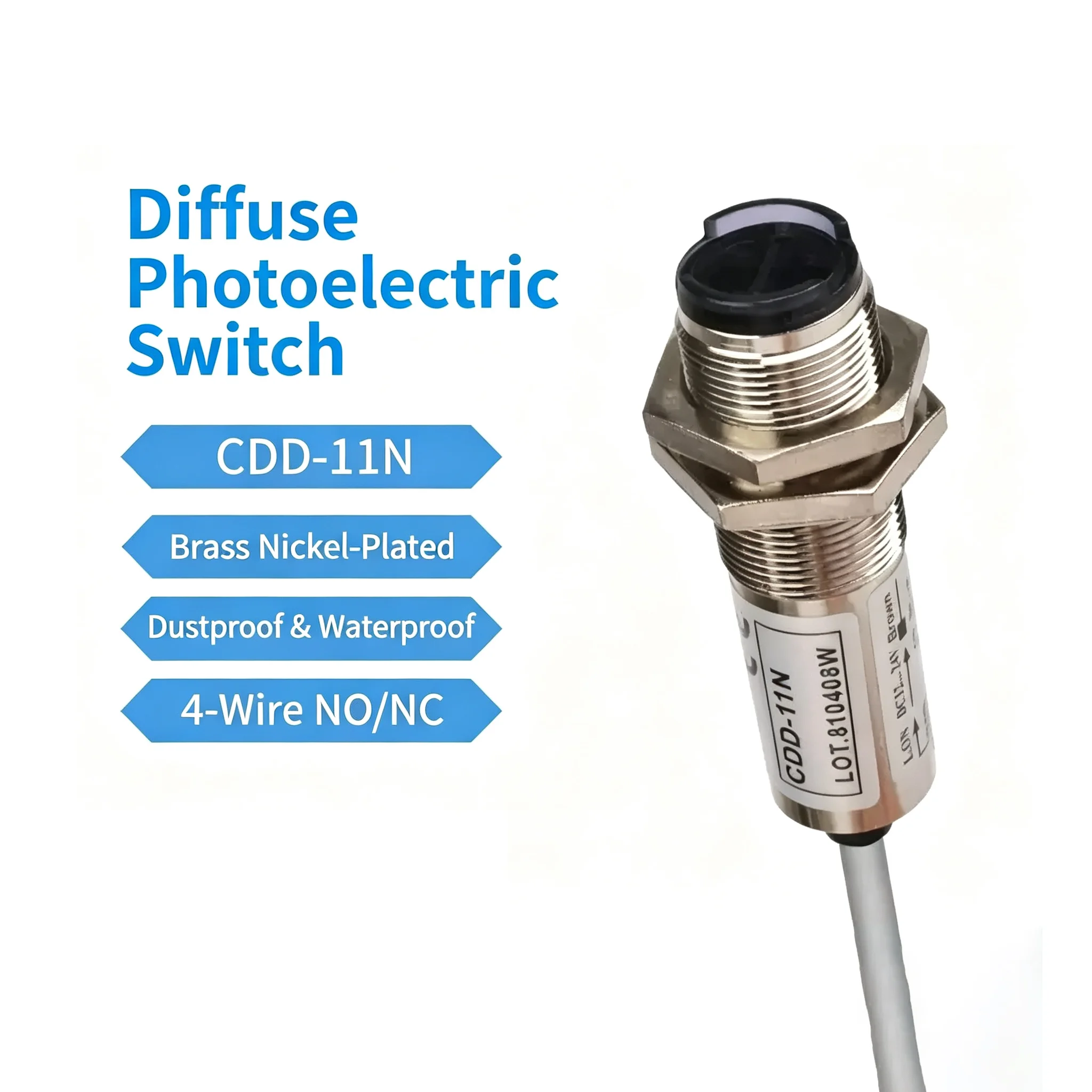 CDD-11/40/80 Infrared Photoelectric Sensor Optical Proximity Switch Diffuse Reflection NPN PNP 10-30VDC for Automation