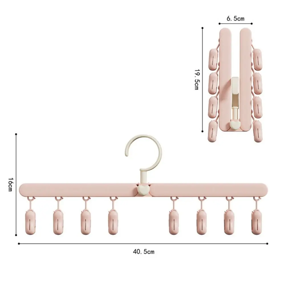 Portable Foldable Clothes Drying Rack Windproof 360° Rotaion Socks Clip Non-slip Lightweight Clothes Hanger Household Travel