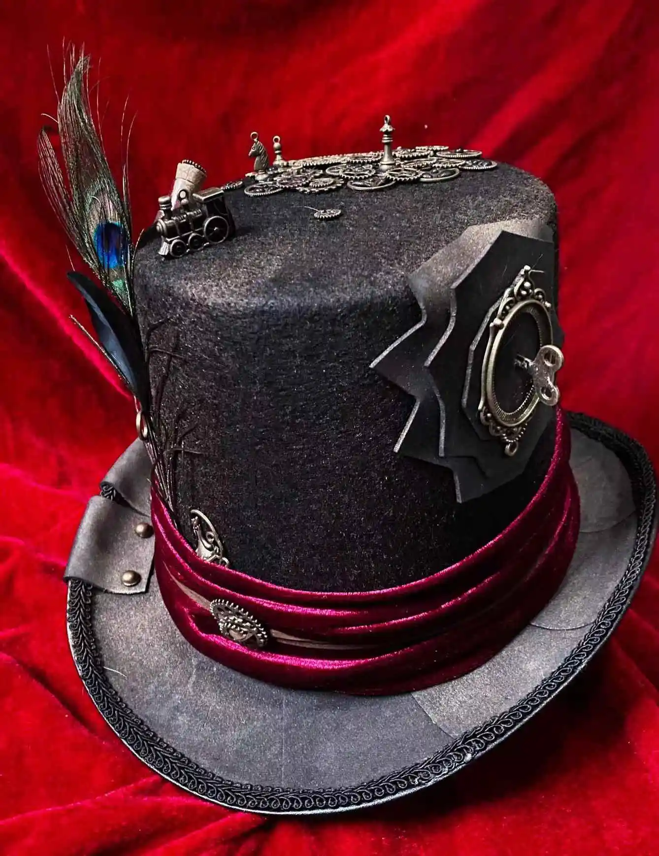 Piraten-Zirkus, Der Verrückte Hutmacher, Dampf-Retro-Bühnenzauber, Zylinder, Halloween-Cosplay-Kleidung, Accessoires, Kopfbedeckung – Detail 4