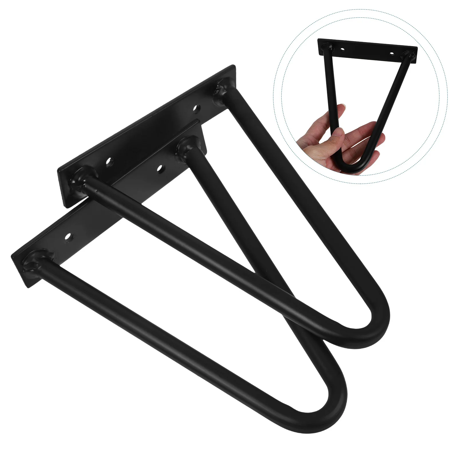 

2Pcs Metal Furniture Legs Hairpin Style Simplified Design for Coffee Table Bench Desk Replacement Heavy Load Bearing