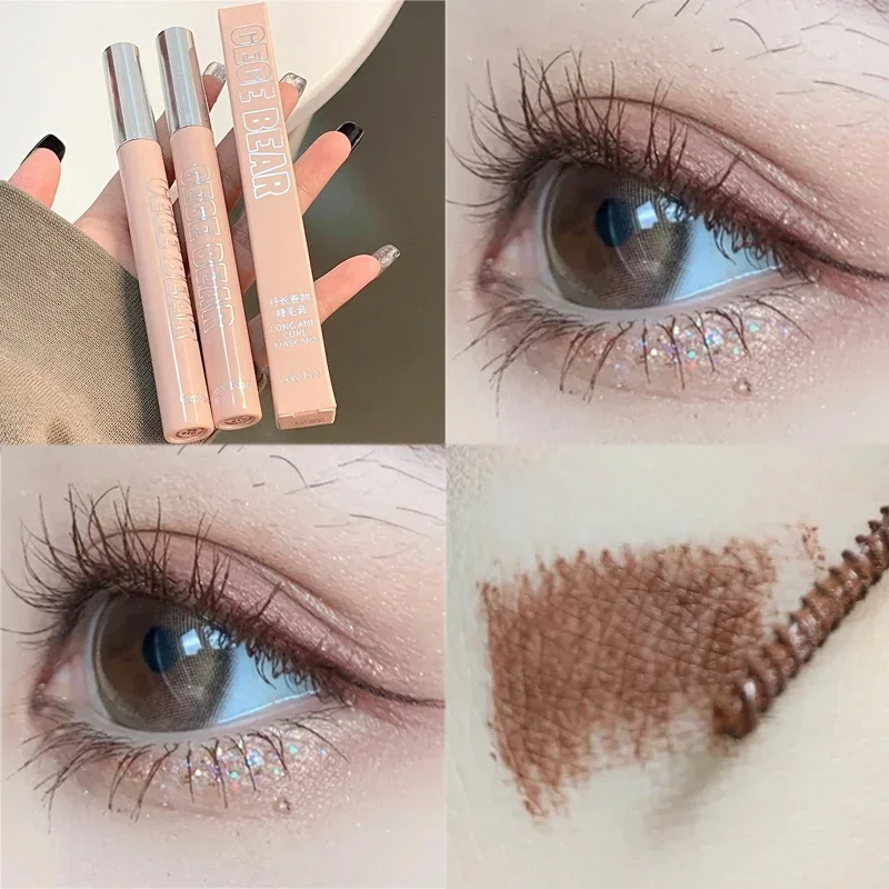 Waterproof Matte Mascara Lengthens Curling Eyelash Extension Black Brown Silk Fiber Lasting Anti-sweat Non-smudge Mascara Makeup