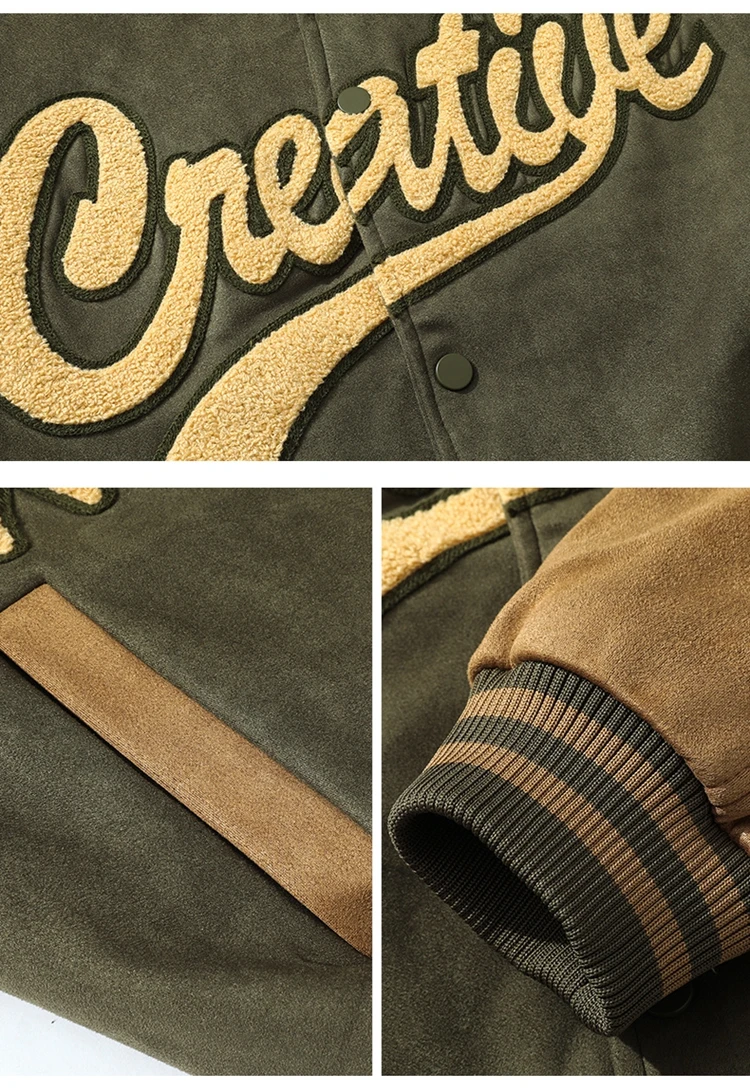 Men Baseball Jersey Spring Autumn New Fashion Color-block Letter Embroidery Outdoor Travel Stand Collar Coat Couple Trend Jacket