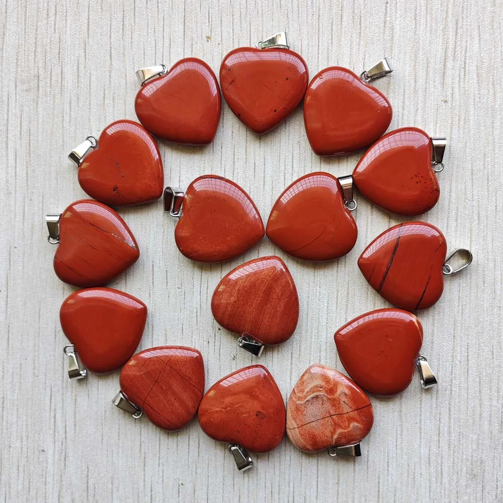 

Fashion Good quality natural red stone heart pendants 25mm diy jewelry accessories making free shipping Wholesale 20pcs/lot