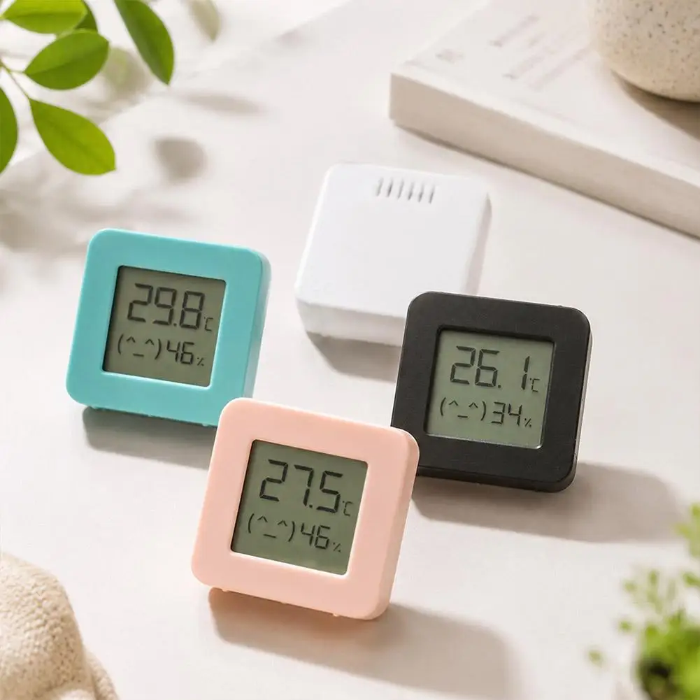 LCD Temperature Humidity Monitor Real-Time Display with Facial Expression Indicator for Home Office