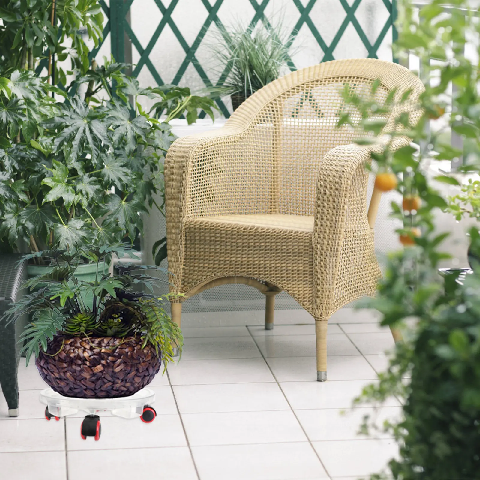 Transparent Round Flower Pot Base – Thickened Resin Plant Stand for Indoor, Outdoor, Garden, Patio & Home