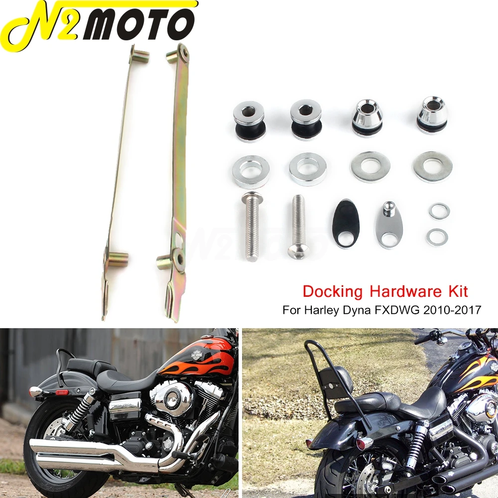 For Harley Dyna FXDWG Accessories 2010-2017 Detachable Rear Fender Mount Bracket Back Sissy Bar Docking Hardware Kit 54097-10