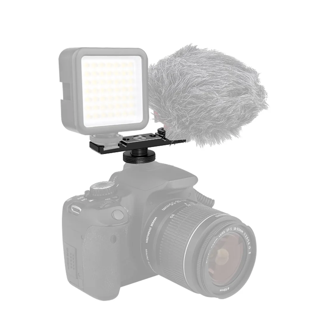 Triple/Doppel Kalt/Heißschuh Adapter 1/4 "Montage Verlängerung Bar Video Halterung für Canon für Nikon stativ Kamera Licht Mikrofon – Detail 10