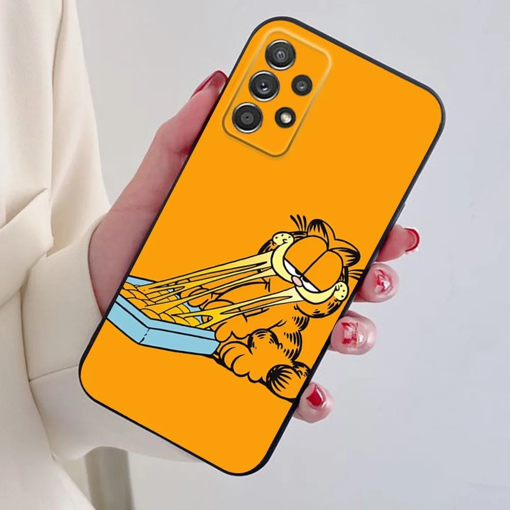 Cat G-Garfield Phone Case For Samsung S24,S21,S22,S23,S30,Ultra,S20,Plus,Note,10,9,5G Black soft silicone case