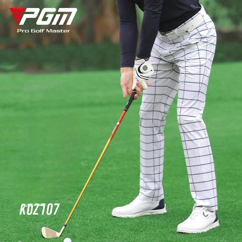 PGM Men's Golf Pants Checkered Slim Fit Sports Pants