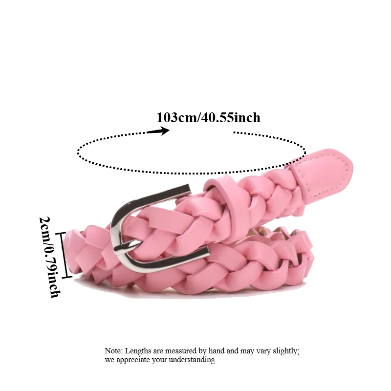 IF IFND Korean-Style Hole-Free Versatile Belt for Jeans and Dresses Simple Everyday Hand-Braided Linen Women’s Belt
