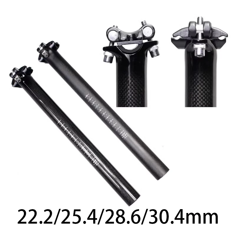 AliExpress NONE No Logo Carbon Seatpost Offset 0mm Bike Seatposts 27.2/28.6/30.4/30..8/31.6mm X 350/400mm Bicycle Seat Post Parts MTB Carbon