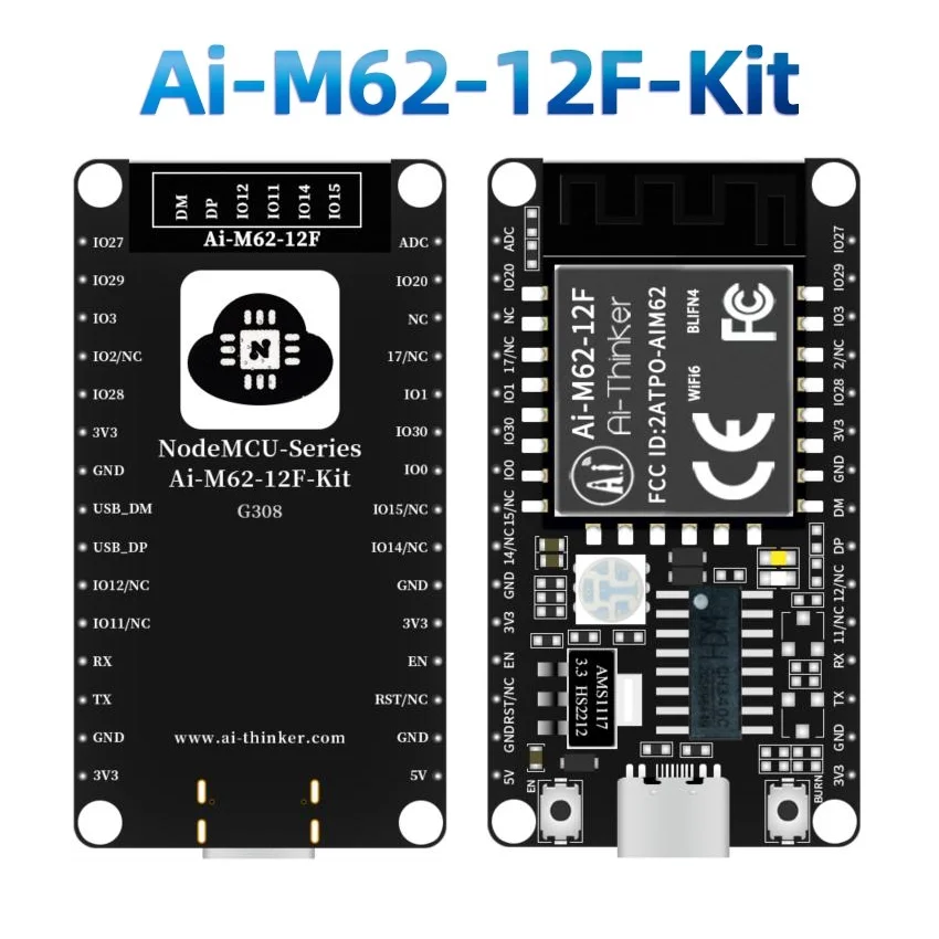 Ai-M62-12F-Kit Development Board Wi-Fi6 BLE5.3 Module PCB Antenna Type-C Interface