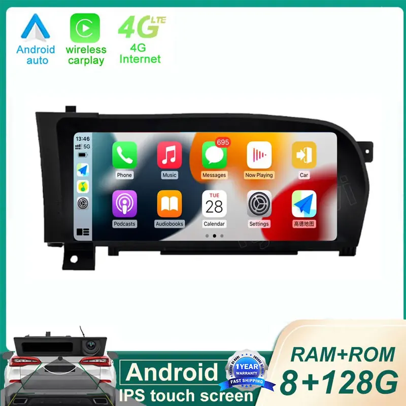 

10.25 Inch Android Touch Screen Car Accessories Carplay Monitors Speacker Radio Multimedia Player For Benz S W221 W216 2005-2013