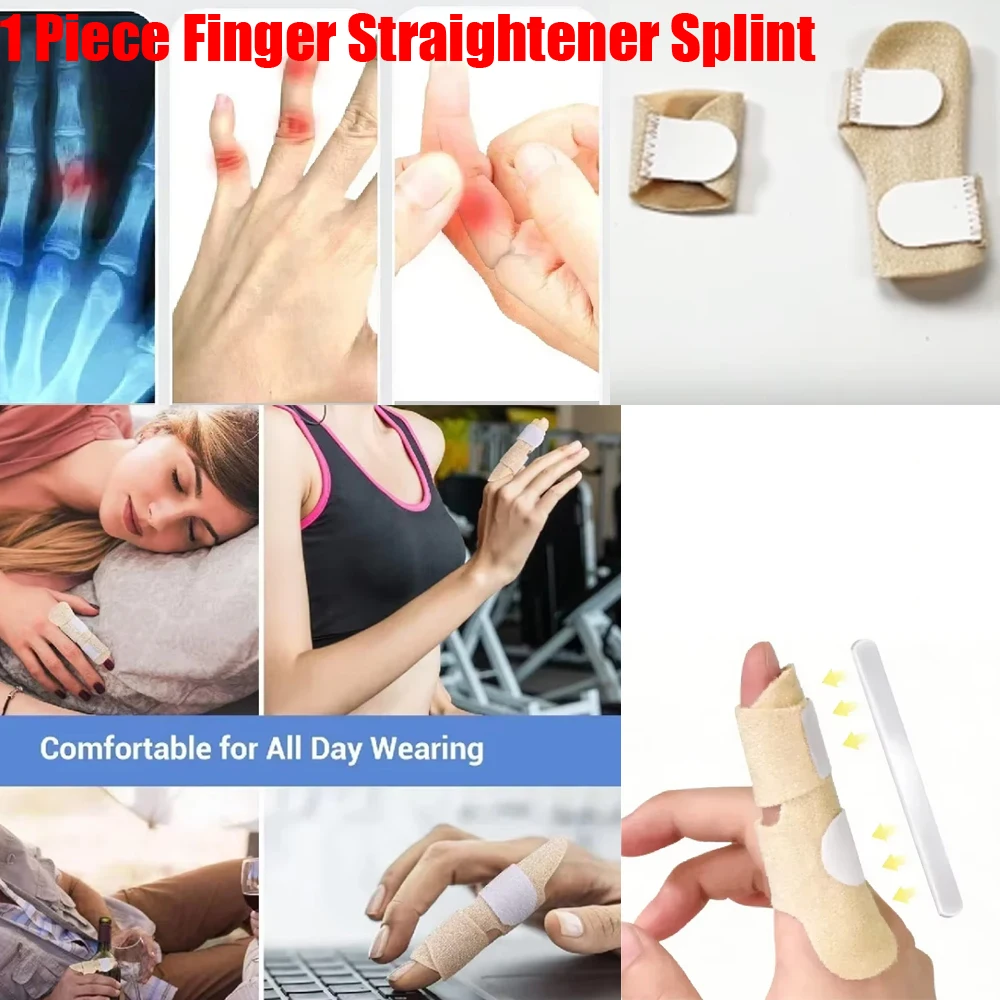 Adjustable Finger Straightener Splint, Pain Relief Fixing Brace, Finger Support for Trigger Finger, Dislocation Injury Recovery