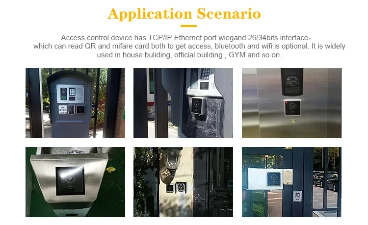 Sistema de controle de acesso com código qr ce rohs fcc rj45 wiegand tcp ip porta rfid controle de acesso weigand 26/34 saída 2d leitor de cartão ic