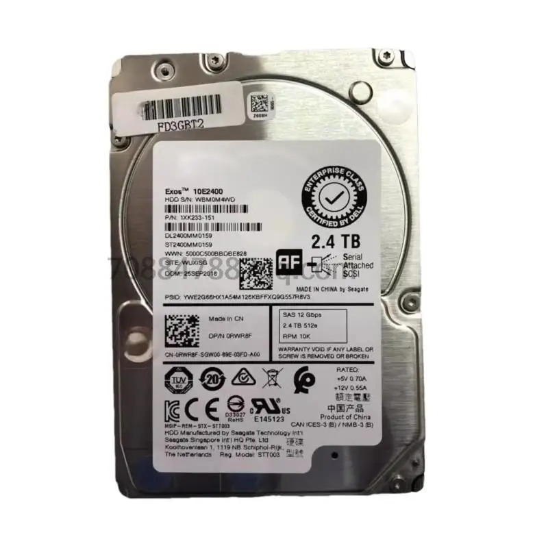 

original 100% authentique 0X7NC4 X7NC4 2.4TB 10K SAS SC5020 SCv3020 SC4020