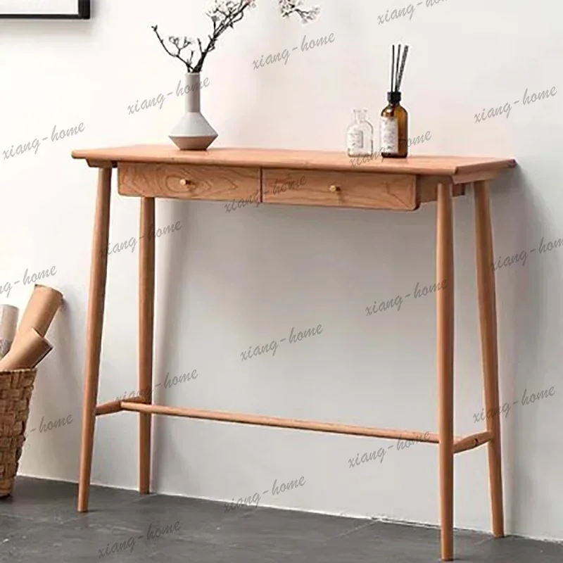 LJY Nordic Rustic Console Table Minimalist Aesthetic Premium Elegant Console Table With Drawers Design Mesa Furniture Living Roo