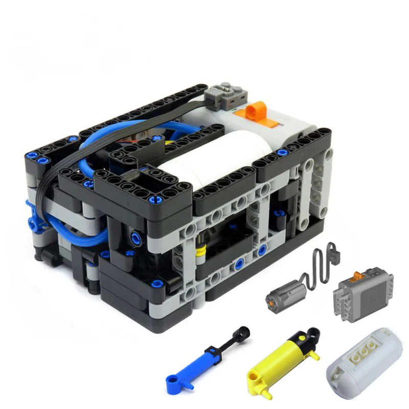 NEW Technical Pneumatics MOC Automatic Motorized Compressor Building Blocks Model DIY Bricks Toys Gifts with Pneumatic Airtank