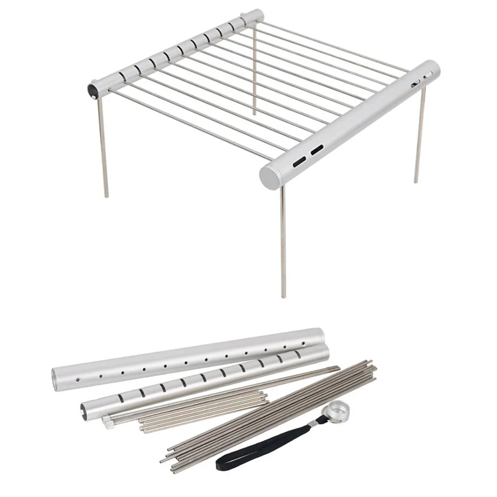Easy Transport Barbecue Grill Bbq 304 Stainless Grill As Shown Campfire Grill Folding Design Detachable Components