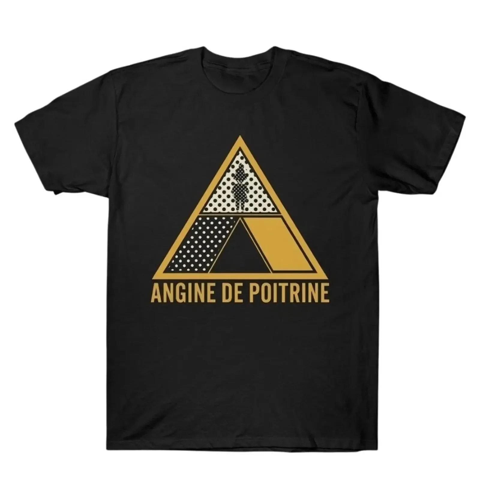 Angine De Poitrine T Shirt Triangle Logo French Avant Garde Punk Rock Black vintage Washed Versatile Breathable fashion Soft
